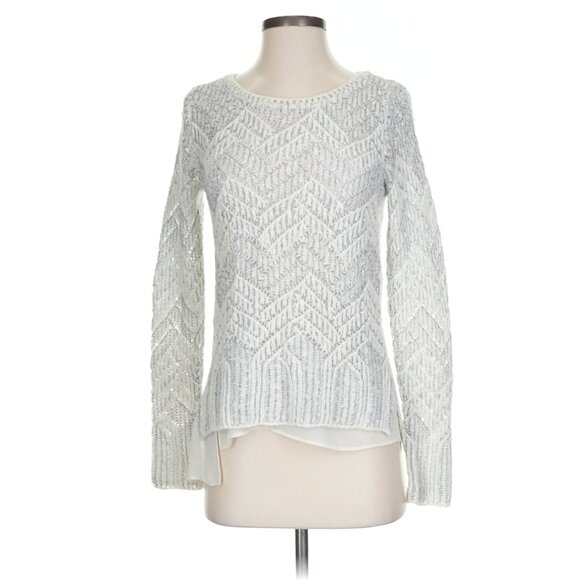 Lucky Brand Sweater Womens Large Beige Cable Knit Layered Pullover XS - Picture 3 of 6